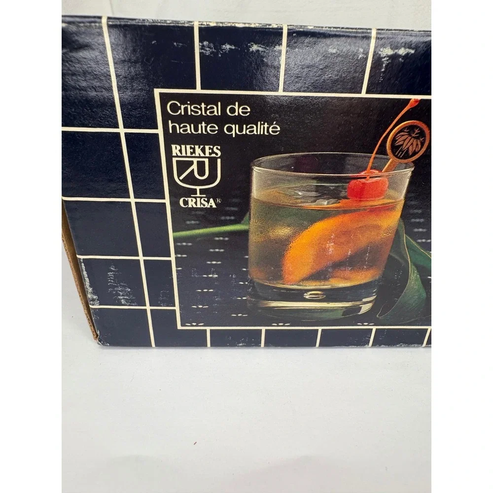 RIEKES CRISA NOVA Whiskey Glasses Service for 4 30CL CRYSTAL